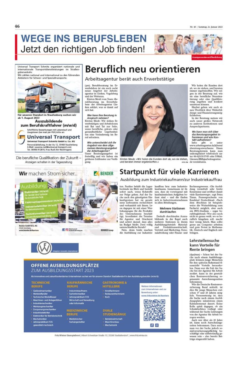 Sonderveröffentlichungen – Jobbörse Gießen Stellenangebote, Jobs |  jobs-in-mittelhessen.de
